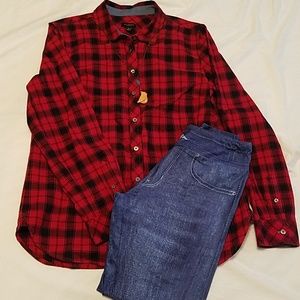 Talbots Buffalo Plaid Long Sleeve Button Shirt